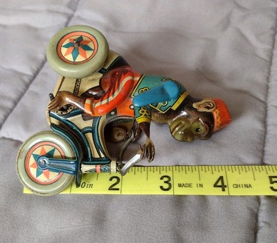 40s'50s'ビンテージトイリング三猿ピエロパイレーツおもちゃバイカーtoys Vintage Monkey Arnold On Tricycle GERMANY Wind Up Metal Tin Toy No