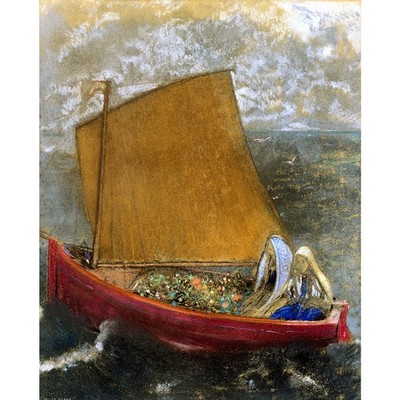Odilon Redon - The yellow sail - 40x50 Inch Rolled Canvas Wall Art Print