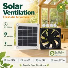 10W Solar Vent Fan Monocrystalline Silicon Solar Panel Window Mount Exhaust Fan