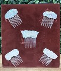5 Vintage 1960s Hair Comb Carved Mother of Pearl Beautiful Design Art Deco Style