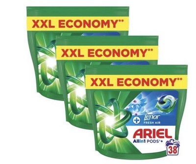 Ariel Allin1 Pods+ + Touch of Lenor Fresh Air Washing Capsules 3x38WL
