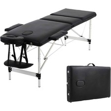 Table de massage structure: aluminium KH3108, appui-tête et accoudoir, noir - A