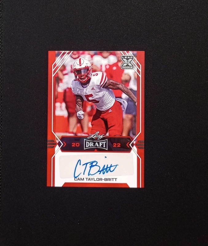 2022 Leaf Draft Football Cam Taylor-Britt Red Parallel XRC Rookie Auto #BA-CTB
