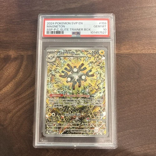 2024 POKEMON SURGING SPARKS POKEMON CENTER ETB PROMO #159 MAGNETON PSA 10