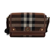 Burberry Dark Birch Brown Knit Check Notebook Shoulder Bag 160533702 P