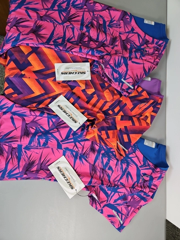 3 Skechers Barco Uniform Women's Scrub Tops Women Set M Geometric - Image 4 of 4