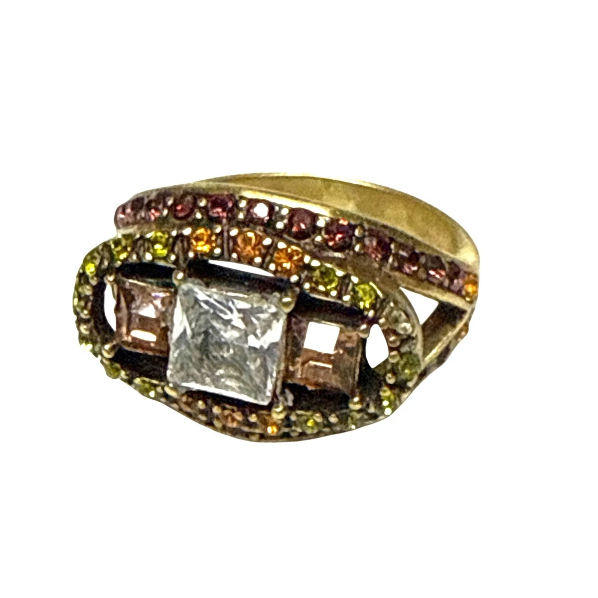 Heidi Daus “Elegant” WORKING Swarovski Crystals Vintage watch set w/2 bands EUC Signed Gold Ring - Etsy main image 3