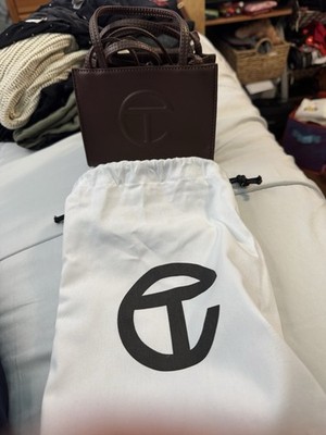 Telfar Small Shopping Bag Chocolate Brown Vegan Leather Crossbody Tote Purse