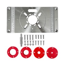 Aluminum Router Table Insert Plate 235x120mm w/ 4 Rings for Woodworking Mount