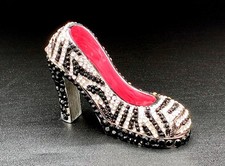 Crystal High Heel Shoe Trinket Box   Rhinestone Enamel Fashion Keepsake