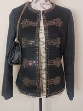 Chicos Embellished Womens Jacket Blazer S