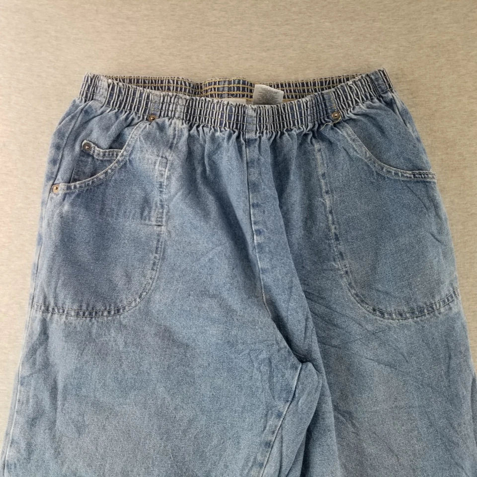 Pantalones de mezclilla para mujer Cabin Creek talla 16WT DE COLECCIÓN cintura elástica lavado medio 100 % algodón Foto 2 de 4