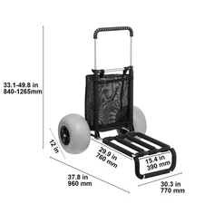 Beach Dolly with Big Wheels for Sand 165LBS Loading Capacity Folding Sand Cart
