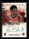 2019-20 Panini Origins Admiral Schofield RC Rookie Auto Autograph #104 Wizards