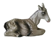 Vintage Sitting Gray Donkey Nativity Figurine Animals Made In Italy Manger Piece