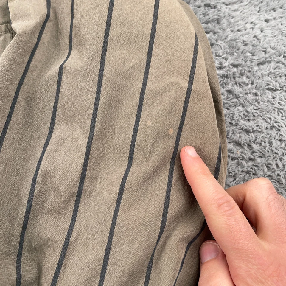 VTG Banana Republic Shirt Mens Large Green Blue Stripe Button Up Safari Travel - Image 3 of 4