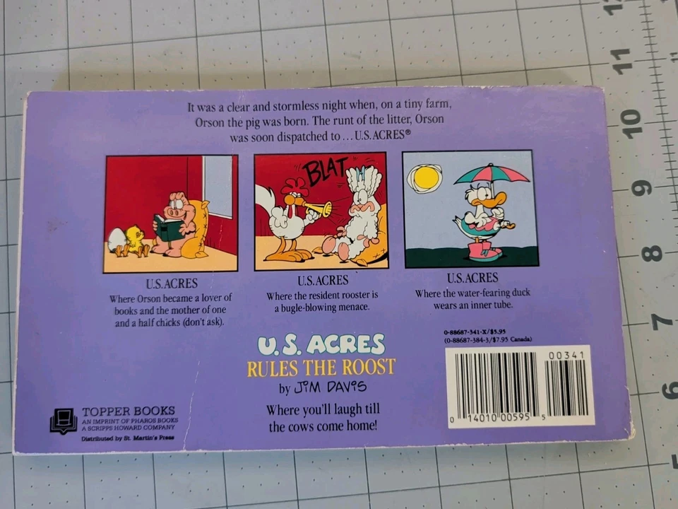 Vtg Jim Davis U.S. Acres Rules The Roost Third Book (Garfield) 1988 1st Edition - Image 4 of 4