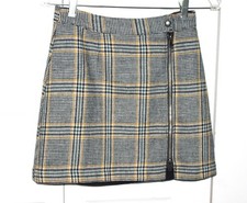 NWOT Abercrombie Fitch Plaid Lined Skirt, Zipper, Snap Closure, Size XS