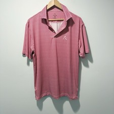 Rhoback The Don't Mess Men's Short Sleeve Performance Polo Size Medium Golf Red