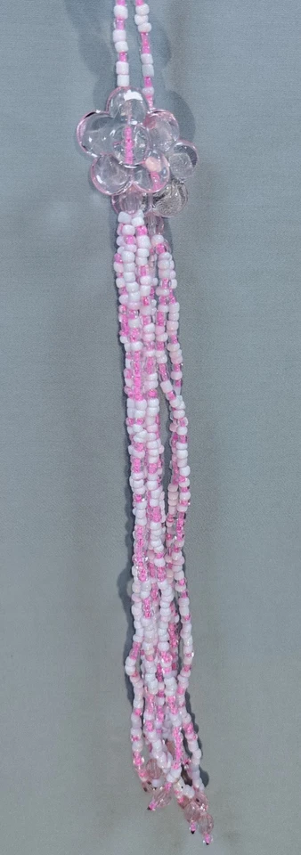 Cinturón floral rosa y blanco con cuentas para mujer Foto 2 de 4