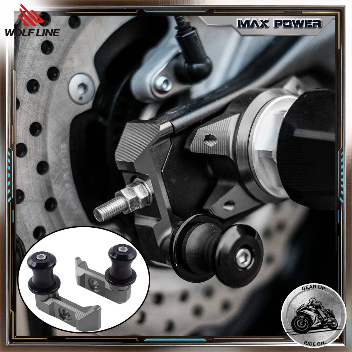 Chain Adjuster Block with Swingarm Spools Slider For Yamaha MT-07