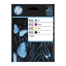HP 912 Pack de 4 cartouches d'encre noire, cyan, jaune et magenta authentiques (