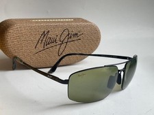 Maui Jim Sandalwood Polarized Sunglasses 217-02 Black/HT Green Aviator New