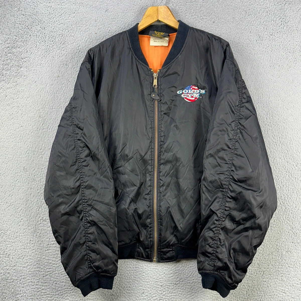 Veste De Survêtement Gold's Gym Vintage Années 70 – Noir – Taille L (54) – Full Zip – Rare