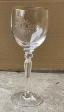 Waterford Crystal Carleton Gold Sun Valley Idaho 2000 Water Goblet 8.5" tall