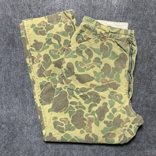 Vintage 60s 70s Frogskin Duck Camo Canvas Pants Fit 30x28 Ted Williams Talon 42