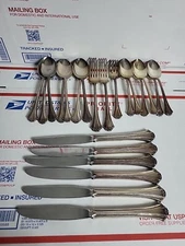 22 Reed Barton French Chippendale Silverware Lot Flatware, NEEDS POLISHING