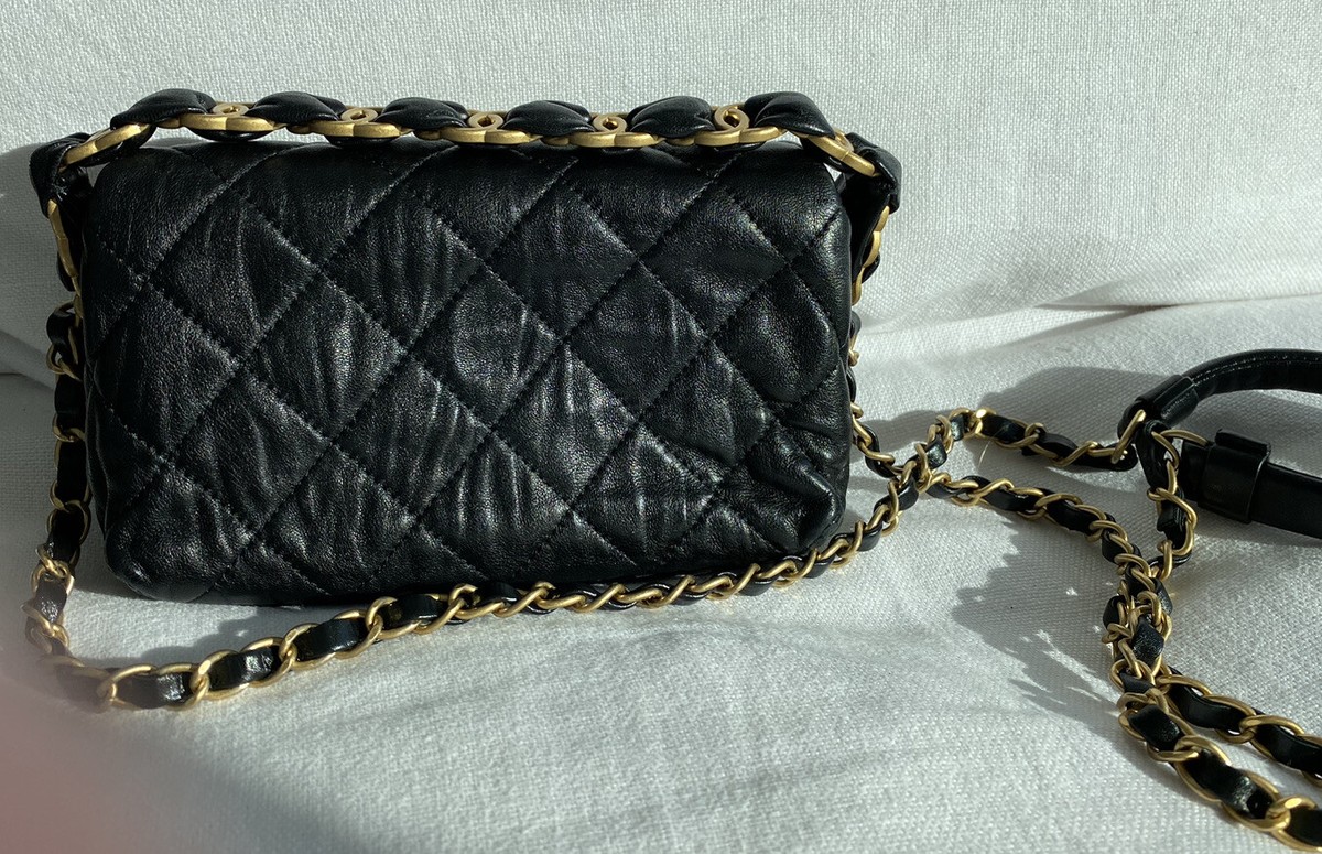 Chanel CC Link Hobo Quilted Crumpled Lambskin Small Black | eBay Chanel CC Link Hobo Quilted Crumpled Lambskin Small Black | eBay
