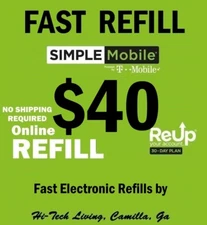 $40 SIMPLE MOBILE PREPAID ✅ FASTEST ONLINE REFILL ✅ GET IT TODAY!