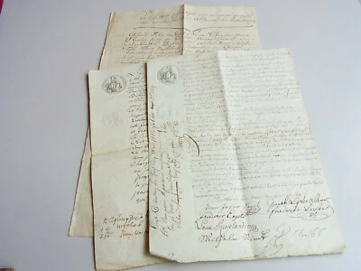 3 Verträge (dt.+frz.) OBERSTEIN (Nahe) 1809-13. - David TREIBS kauft u.a. Haus - Bild 1 von 4