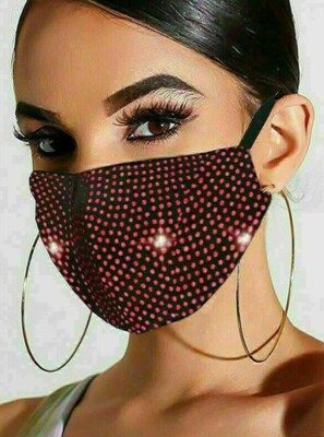 Weihnachten Stilvolle Atmungsaktive Gesichtsmaske Kristall Strass/Glitzer Diamant Funke