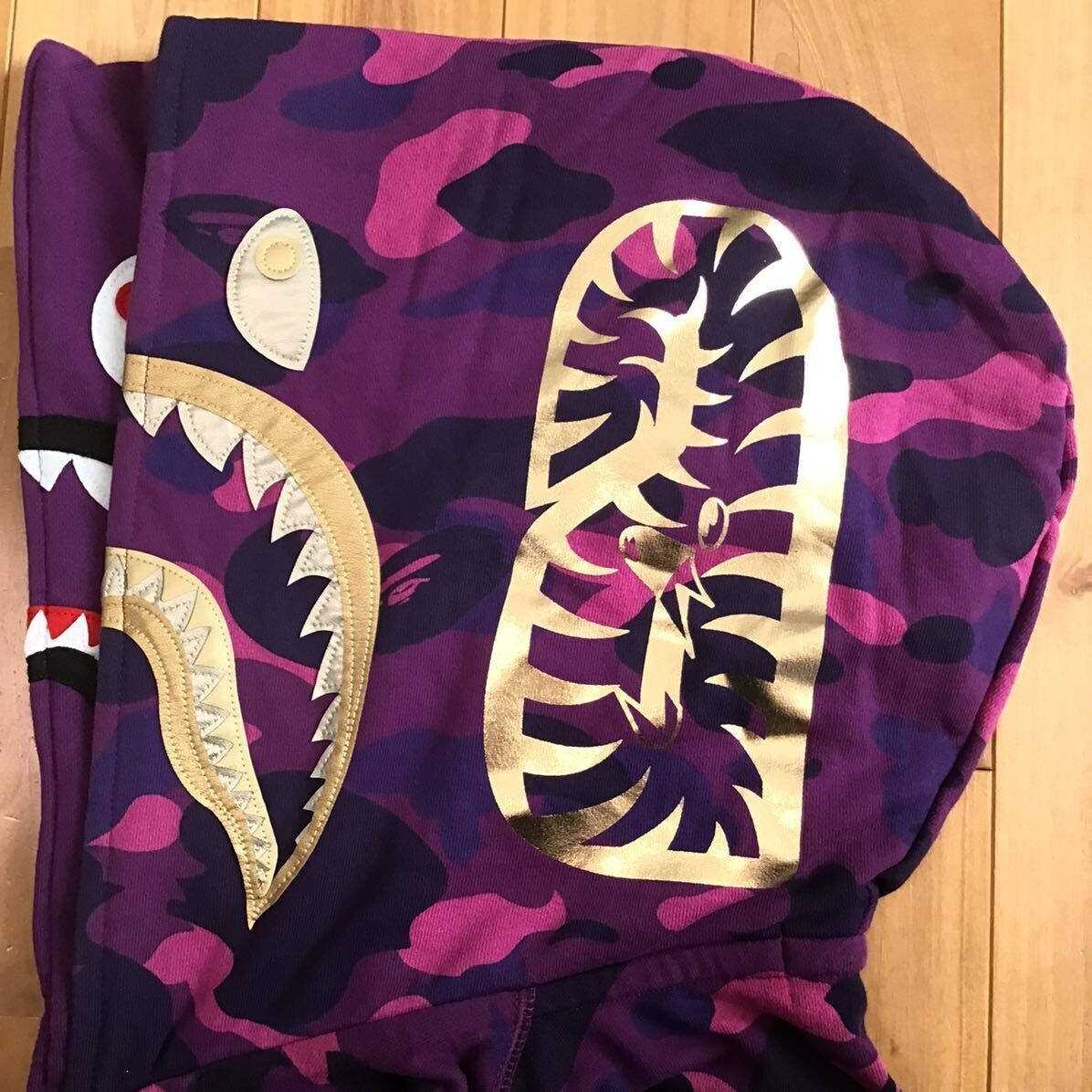 【希少】BAPE ダブルシャークパーカー 紫 COLOR CAMO TIGER SHARK WIDE FULL ZIP DOUBLE HOODIE | bape.com