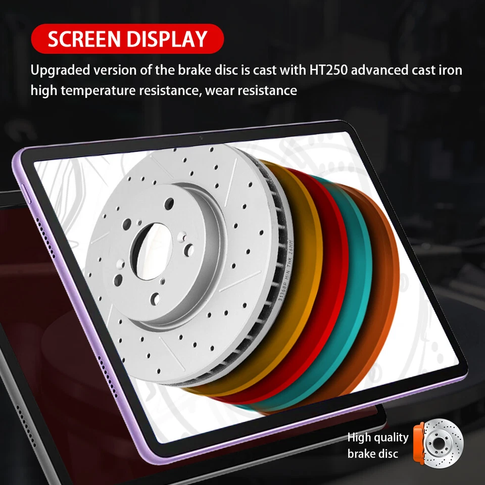 Kit de pastillas de freno delanteras perforadas y ranuradas para Honda Fit 2015-2020 Foto 4 de 4