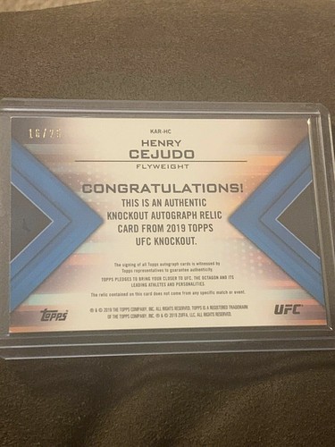 Henry Cejudo Knockout 2019, Signed Jersey Card #/25 - Picture 2 of 2