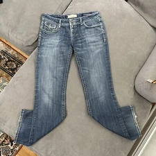 Vigoss Collection Size 9 Fit/Bootcut Rhinestone Distressed Jeans Women’s 32x31