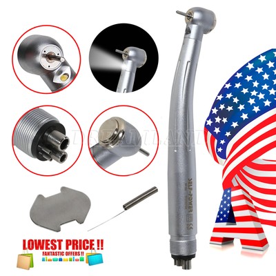 NSK Style Dental E-Generator LED 3-Way High Speed Handpiece - 2/4 Hole Compatible, Bundle With FDA Clearances
