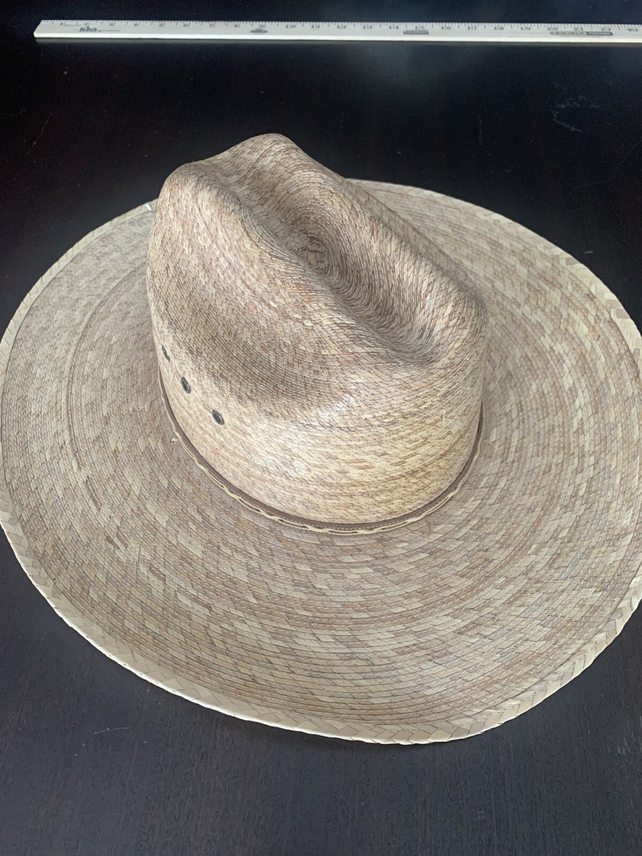 Atwood long oval vintage straw hat ATWOOD 4X HEREFORD LOW CROWN LONG OVAL WESTERN COWBOY STRAW  main image 4