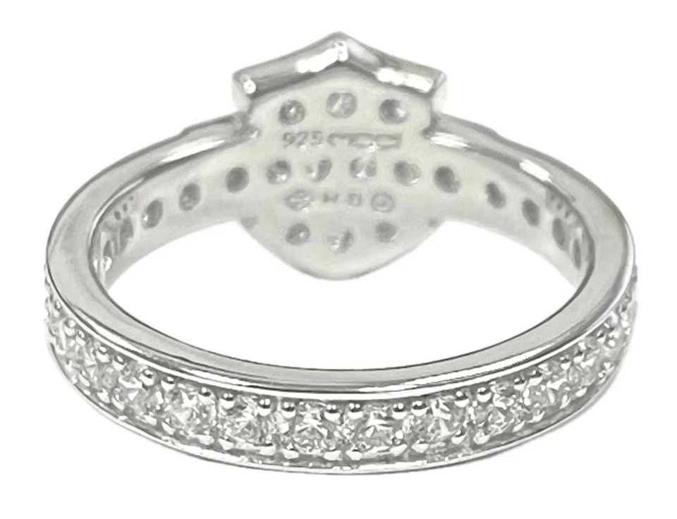 Harley-Davidson Women's Ring, Silver Bling Bar & Shield Band, Silver HDR0159 - Image 3 of 4