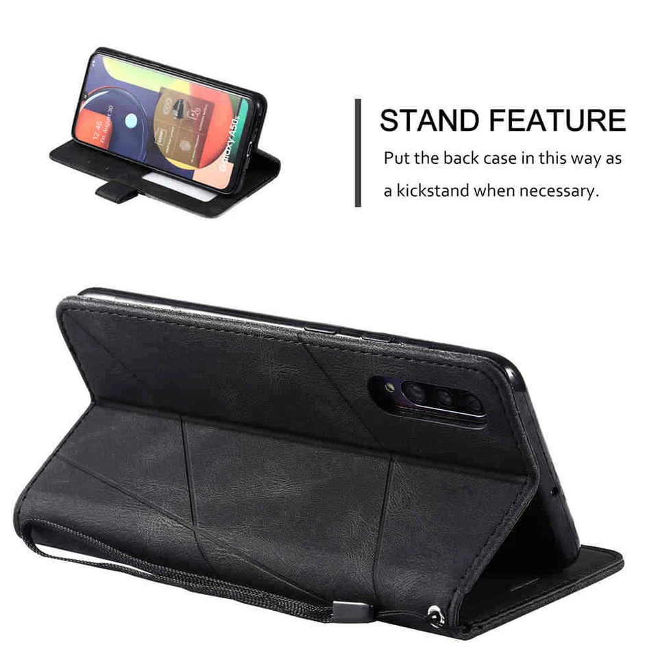 For Samsung A51 A71 A21s A10 A20 A30 A50 A70 Wallet Card Slot Leather Case Cover - Image 3 of 4