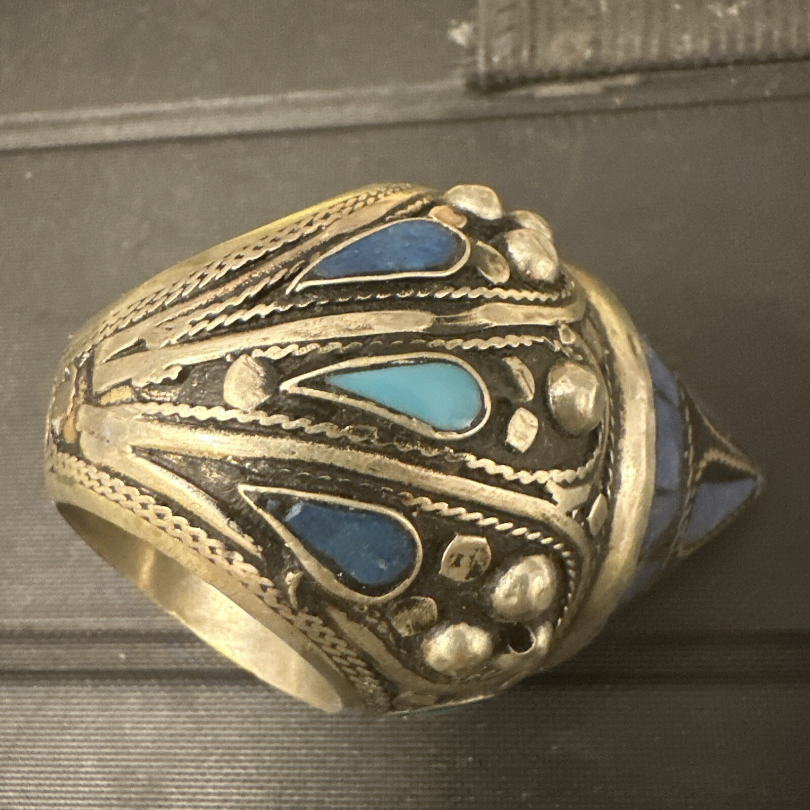 Beautiful Silver Plated Unique Ring With Turquois… - image 16