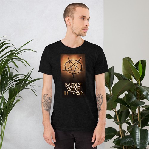 Bad witch baddest witch in town Short-Sleeve Unisex T-Shirt star pentagram - Picture 3 of 18