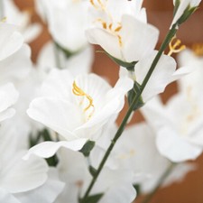 25" White Artificial Gladiolus Decorative Floral Bush