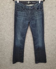 7 For All Mankind Jeans Womens 30x30.5 Low Rise Bootcut Logo Pockets Blue