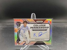 Kendric Davis 2023 Prizm Draft College Penmanship Silver Auto Memphis RC