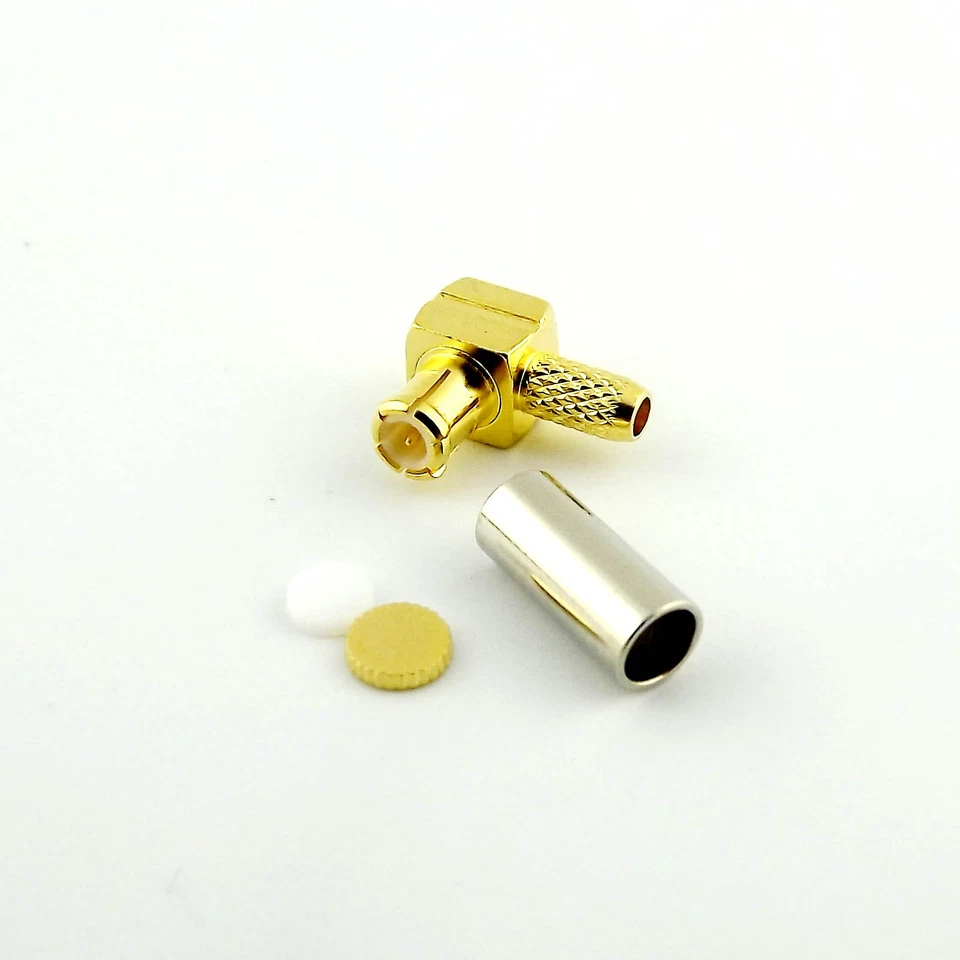 10pcs MCX Male Plug Right Angle Crimp For RG174 RG316 RG188 Cable RF Connector - Image 2 of 4