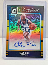 2016-17 DONRUSS OPTIC GLEN RICE AUTO #/10 GOLD CHARLOTTE HORNETS